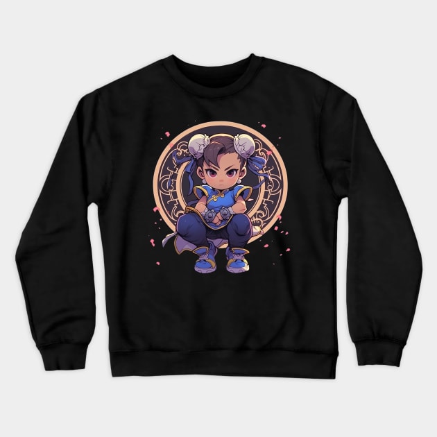 chun li Crewneck Sweatshirt by dorapeterx